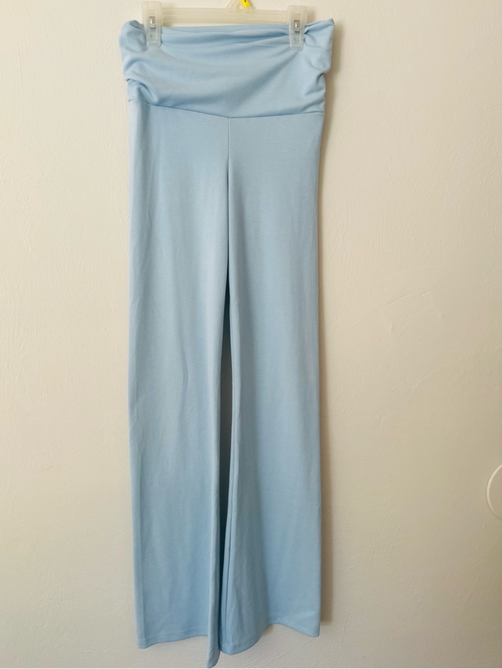 Bebe NWOT Fold-Over Waist Wide-Leg Pants in Light Blue X-Small